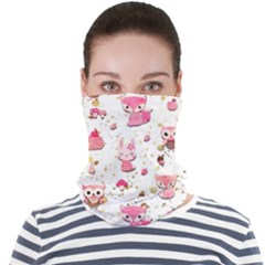 Pink Woodland Animals, Koteto Face Seamless Bandana (adult) by kyorashop23