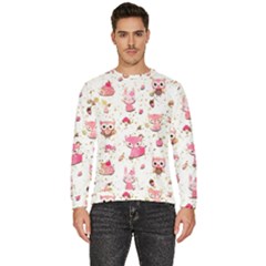 Pink Woodland Animals, Koteto Men s Fleece Sweatshirt