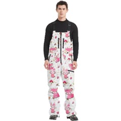 Pink Woodland Animals, Koteto Men s Front Zip Ski And Snowboard Bib Pants