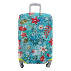 Snowy Winter Foliage, Adoxali, Christmas, Berry, Blue Luggage Cover (small)