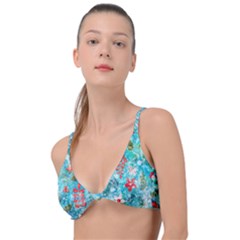 Snowy Winter Foliage, Adoxali, Christmas, Berry, Blue Knot Up Bikini Top