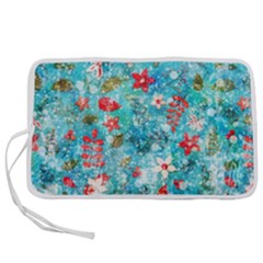 Snowy Winter Foliage, Adoxali, Christmas, Berry, Blue Pen Storage Case (s) by kyorashop23