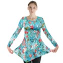 Snowy Winter Foliage, Adoxali, Christmas, Berry, Blue Long Sleeve Tunic  View1