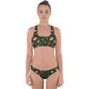 Texture, Pattern, Red, Craciun, Christmas, Hat, Santa, Green Cross Back Hipster Bikini Set View1