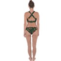 Texture, Pattern, Red, Craciun, Christmas, Hat, Santa, Green Cross Back Hipster Bikini Set View2