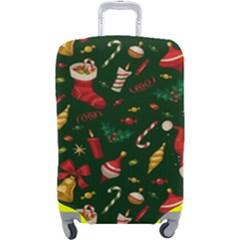 Texture, Pattern, Red, Craciun, Christmas, Hat, Santa, Green Luggage Cover (large)