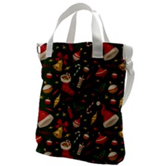 Texture, Pattern, Red, Craciun, Christmas, Hat, Santa, Green Canvas Messenger Bag