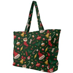 Texture, Pattern, Red, Craciun, Christmas, Hat, Santa, Green Simple Shoulder Bag