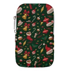 Texture, Pattern, Red, Craciun, Christmas, Hat, Santa, Green Waist Pouch (large)