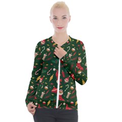 Texture, Pattern, Red, Craciun, Christmas, Hat, Santa, Green Casual Zip Up Jacket