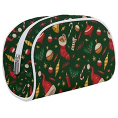 Texture, Pattern, Red, Craciun, Christmas, Hat, Santa, Green Make Up Case (medium)