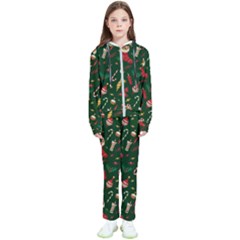 Texture, Pattern, Red, Craciun, Christmas, Hat, Santa, Green Kids  Tracksuit