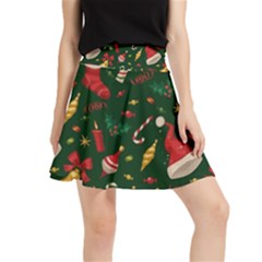 Texture, Pattern, Red, Craciun, Christmas, Hat, Santa, Green Waistband Skirt