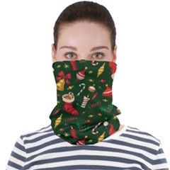 Texture, Pattern, Red, Craciun, Christmas, Hat, Santa, Green Face Seamless Bandana (adult)