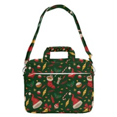 Texture, Pattern, Red, Craciun, Christmas, Hat, Santa, Green Macbook Pro 13  Shoulder Laptop Bag 