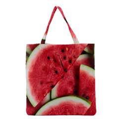 Watermelon, Fruit, Green, Red Grocery Tote Bag