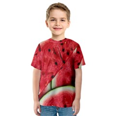 Watermelon, Fruit, Green, Red Kids  Sport Mesh T-shirt