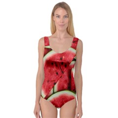 Watermelon, Fruit, Green, Red Princess Tank Leotard 