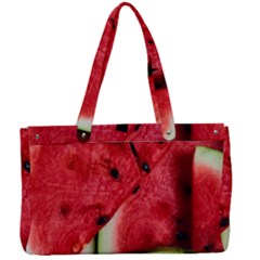 Watermelon, Fruit, Green, Red Canvas Work Bag by kyorashop23