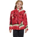 Watermelon, Fruit, Green, Red Kids  Puffer Bubble Jacket Coat View1