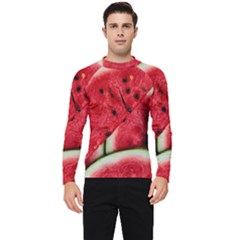 Watermelon, Fruit, Green, Red Men s Long Sleeve Rash Guard by kyorashop23