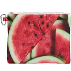 Watermelon, Fruit, Green, Red Canvas Cosmetic Bag (xxxl) by kyorashop23