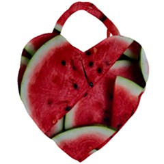 Watermelon, Fruit, Green, Red Giant Heart Shaped Tote