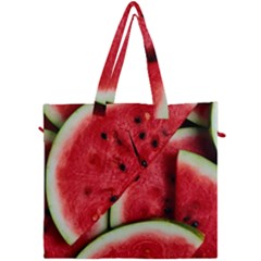 Watermelon, Fruit, Green, Red Canvas Travel Bag