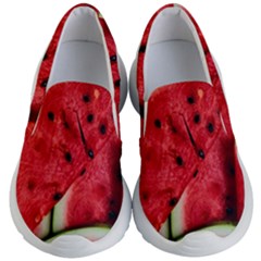 Watermelon, Fruit, Green, Red Kids Lightweight Slip Ons