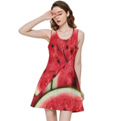 Watermelon, Fruit, Green, Red Inside Out Racerback Dress