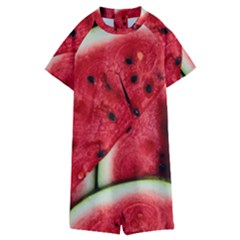 Watermelon, Fruit, Green, Red Kids  Boyleg Half Suit Swimwear by kyorashop23