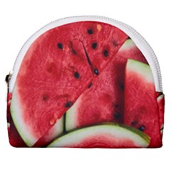 Watermelon, Fruit, Green, Red Horseshoe Style Canvas Pouch