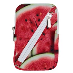 Watermelon, Fruit, Green, Red Belt Pouch Bag (small)