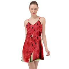 Watermelon, Fruit, Green, Red Summer Time Chiffon Dress