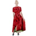 Watermelon, Fruit, Green, Red Button Up Short Sleeve Maxi Dress View2