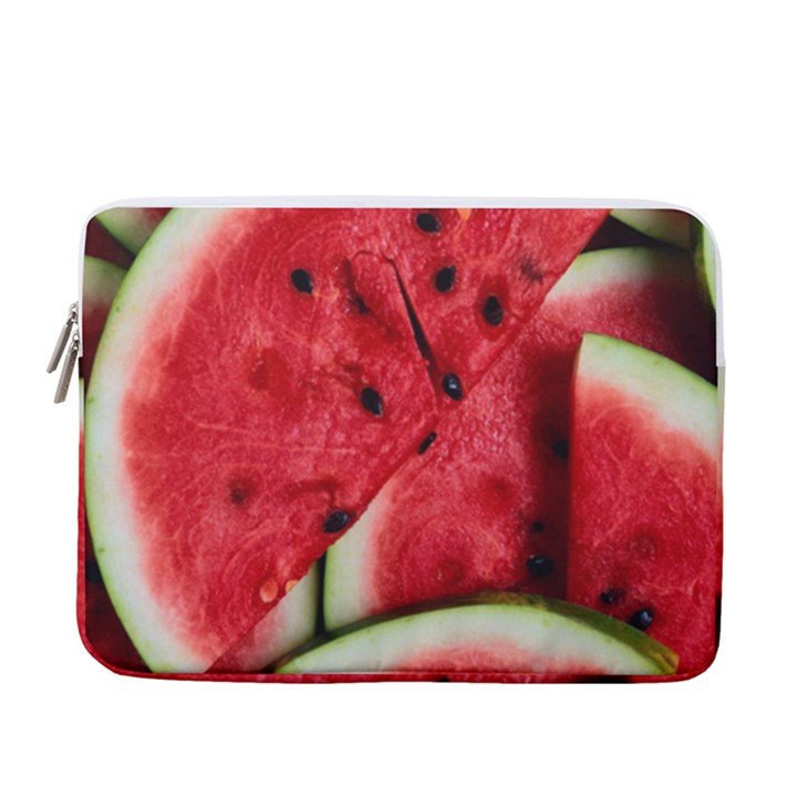 Watermelon, Fruit, Green, Red 13  Vertical Laptop Sleeve Case With Pocket