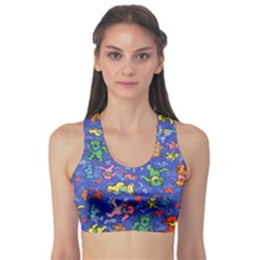 Grateful Dead Dancing Bears Pattern Fitness Sports Bra