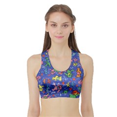 Grateful Dead Dancing Bears Pattern Sports Bra With Border