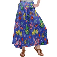 Grateful Dead Dancing Bears Pattern Women s Satin Palazzo Pants by Salmanaz77