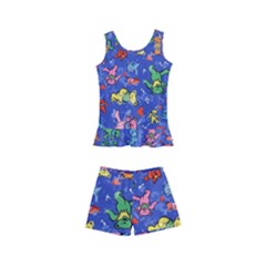 Grateful Dead Dancing Bears Pattern Kids  Boyleg Swimsuit