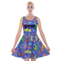 Grateful Dead Dancing Bears Pattern Velvet Skater Dress