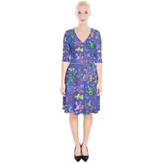 Grateful Dead Dancing Bears Pattern Wrap Up Cocktail Dress