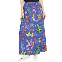 Grateful Dead Dancing Bears Pattern Maxi Chiffon Skirt