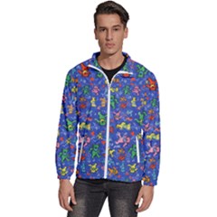 Grateful Dead Dancing Bears Pattern Men s High Neck Windbreaker by Salmanaz77