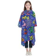 Grateful Dead Dancing Bears Pattern Kids  Hooded Rain Ponchos by Salmanaz77