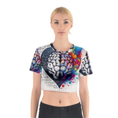 Brain Heart Math Cotton Crop Top