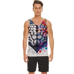 Brain Heart Math Men s Wide Collar Tank Top by Salmanaz77