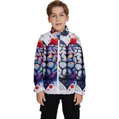 Brain Heart Math Kids  High Neck Windbreaker