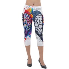 Brain Heart Math Lightweight Velour Capri Leggings  by Salmanaz77