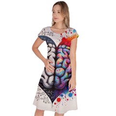 Brain Heart Math Classic Short Sleeve Dress